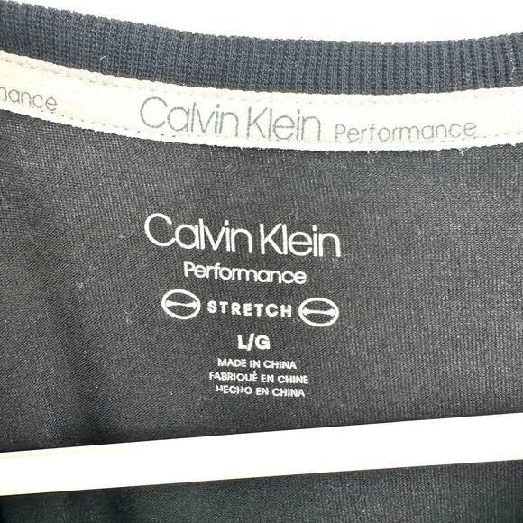 Calvin Klein Performance Size Large Long Sleeve Shirt Black and White Stripes - Picture 4 of 5